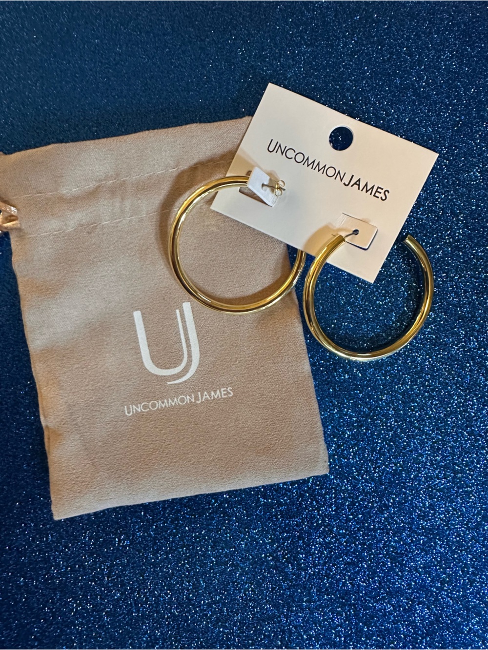 Uncommon James Shiny Gold Hoop Earrings